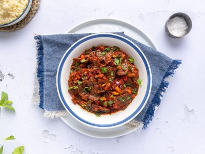 Lavkarbo kebabgryte med selleriris. Foto, Aina Sjo.