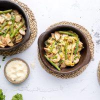 Lavkarbo kremet squashspaghetti med pølse. Foto, Aina Sjo.