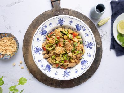 Lavkarbo pad thai kylling. Foto, Aina Sjo.