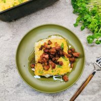 Lavkarbo gratinert plukkfisk