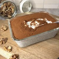 Lavkarbo tiramisu chiapudding. Foto, Marie Gundersen