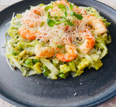 Lavkarbo varmlunsj scampi og kinakål Lavkarbo varmlunsj scampi og kinakål